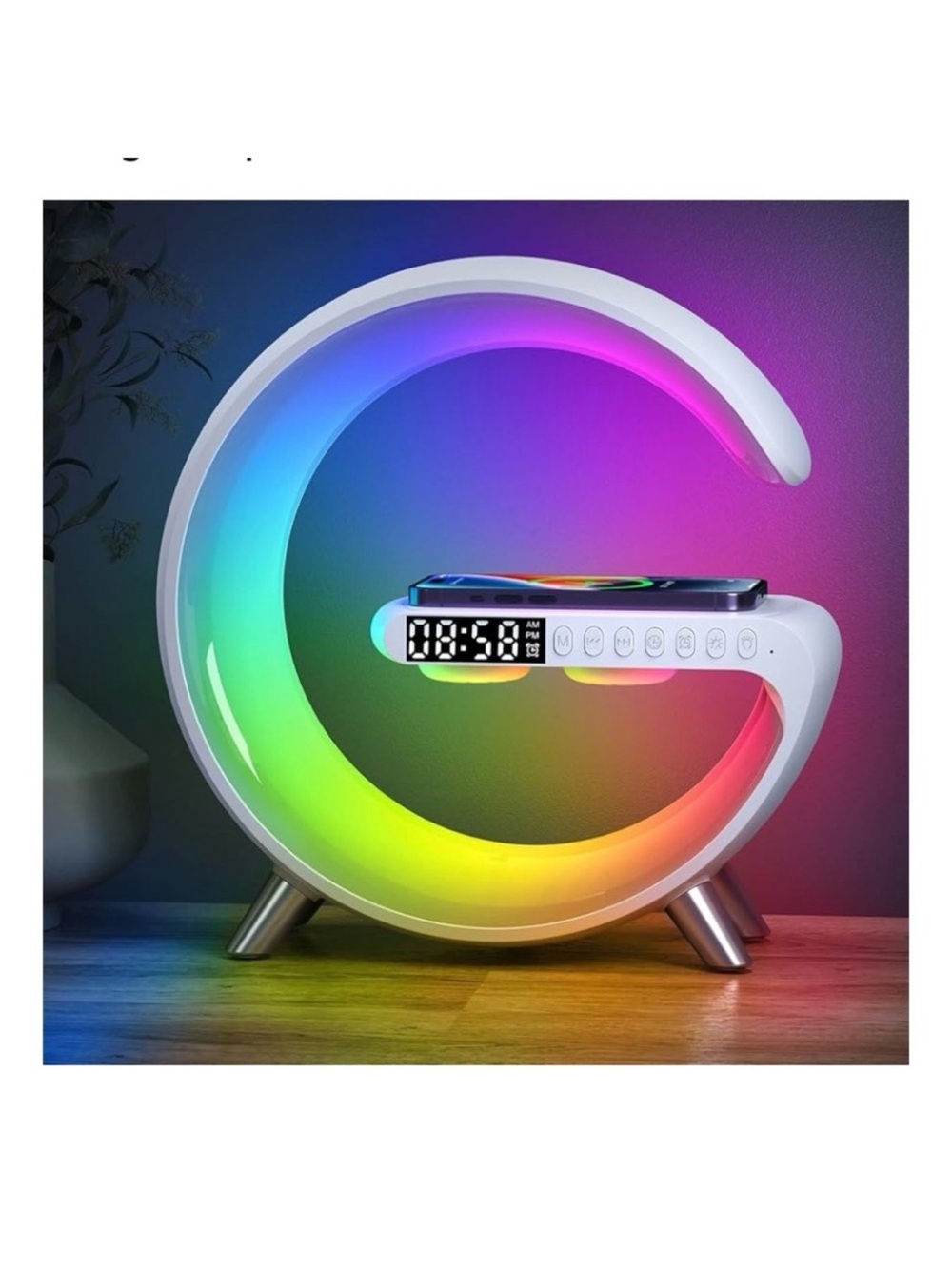 🆕 Intelligent Led Table Lamp 5in1 Wireless Charger, Bluetooth